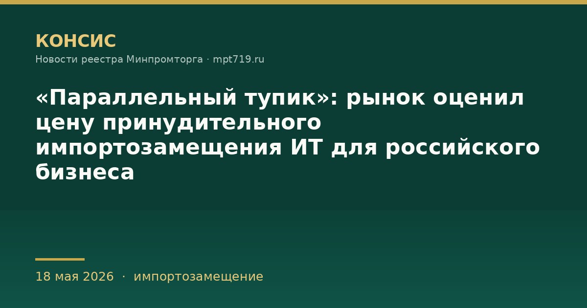 «Параллельный тупик»: рынок оценил цену принудительного импортозамещения ИТ для российского бизнеса