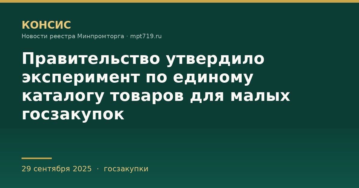 Правительство утвердило эксперимент по единому каталогу товаров для малых госзакупок